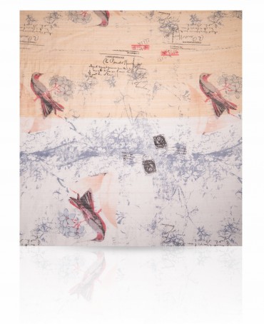 Палантин Женский SN-VINTAGE.BIRD/WHITE